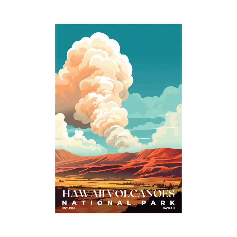 Hawaii Volcanoes National Park Poster, Travel Art, Office Poster, Home Decor | S3